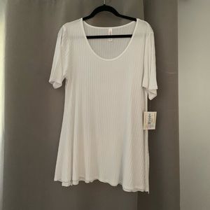 LulaRoe white ribbed shirt